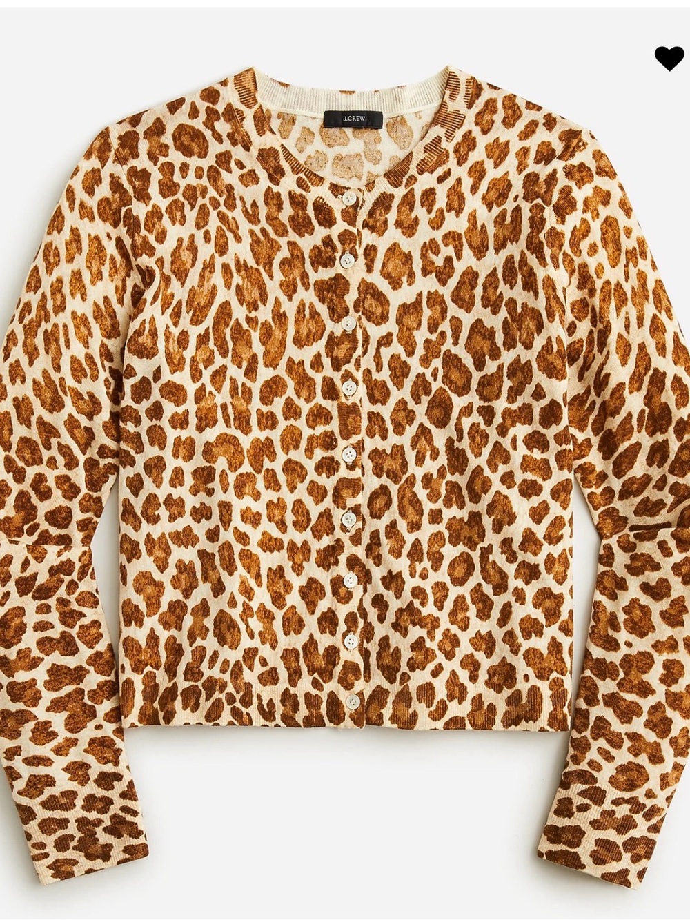 J. Crew Classic Merino Wool Cardigan in Leopard XL